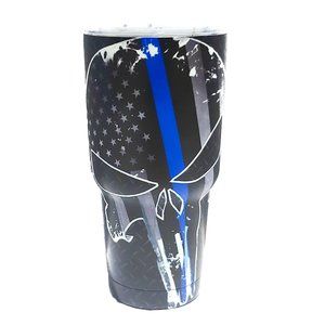 Matte Finish Thin Blue Line 30oz Tumbler with Lid